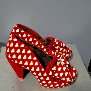 Red heart Irregular Choice heels